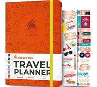 Clever Fox Diario de viaje, planificador de vacaciones con plan de presupuesto, lista de embalaje, rastreador de gastos y diario de viaje, organizador de itinerarios de viaje para mujeres, hombres y