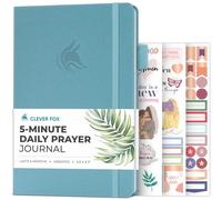 Clever Fox Diario diario de oración de 5 minutos - Diario de estudio bíblico para mujeres para escribir - Regalos basados en la fe y accesorios religiosos - Notas bíblicas de las Escrituras y cuaderno