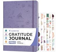 Clever Fox Gratitude Journal PRO - Diario diario de felicidad, positividad y afirmación para mujeres y hombres, cuaderno inspirador para una mente positiva y agradecida, 3 meses, gran formato