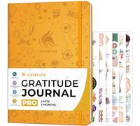 Clever Fox Gratitude Journal PRO - Diario diario de felicidad, positividad y afirmación para mujeres y hombres, cuaderno inspirador para una mente positiva y agradecida, 3 meses, gran formato