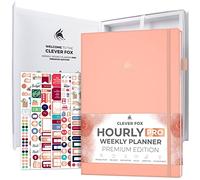 Clever Fox Hourly Planner PRO Premium - Planificador de horarios sin fecha con ranuras de tiempo diario - Cuaderno organizador personal para gestión del tiempo - Diario de vida semanal y mensual,