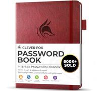 Clever Fox Libreta de contraseñas con pestañas. Organizador de direcciones de Internet y contraseñas con pestañas alfabéticas. Cuaderno de bolsillo pequeño para inicios de sesión de computadora y