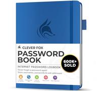 Clever Fox Libreta de contraseñas con pestañas. Organizador de direcciones de Internet y contraseñas con pestañas alfabéticas. Cuaderno de bolsillo pequeño para inicios de sesión de computadora y