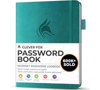 Clever Fox Libreta de contraseñas con pestañas. Organizador de direcciones de Internet y contraseñas con pestañas alfabéticas. Cuaderno de bolsillo pequeño para inicios de sesión de computadora y