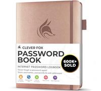 Clever Fox Libreta de contraseñas con pestañas. Organizador de direcciones de Internet y contraseñas con pestañas alfabéticas. Cuaderno de bolsillo pequeño para inicios de sesión de computadora y
