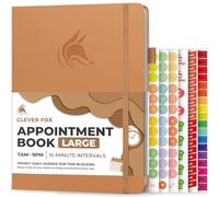 Clever Fox Libro de citas, planificador de horarios por hora con incrementos de 15 minutos, planificador de caja de tiempo para el trabajo diario y tareas pendientes, hojas semanales y mensuales, sin