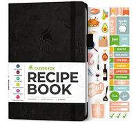 Clever Fox Libro de recetas - Haz tu propio libro de cocina familiar y organizador de cuaderno de recetas en blanco, diario de cocina vacío para escribir recetas, tapa dura A5, almacena 60 recetas,