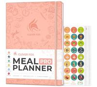 Clever Fox Meal Planner PRO - Diario semanal de preparación de comidas y nutrición con lista de comestibles y rastreador de pérdida de peso - Libro de registro de dieta y fitness (rosa claro)