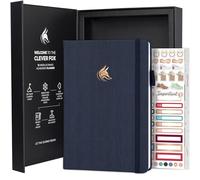 Clever Fox Planificador de objetivos de Ultimate Achiever, enfoque y productividad, 90 días, planificador semanal mensual diario y agenda horaria, sin fecha, tapa dura, tamaño A5, azul marino