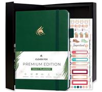 Clever Fox Planificador diario premium - Agenda diaria sin fecha con horario por hora, organizador personal, diario de productividad, 6 meses (verde bosque)