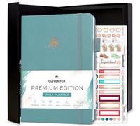 Clever Fox Planificador diario premium - Agenda diaria sin fecha con horario por hora, organizador personal, diario de productividad, 6 meses (aguamarina)