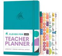 Clever Fox Planificador para profesores, planificador de año escolar con calendarios y planes de lecciones, libro para profesores para organización en el aula y la escuela en casa, sin fecha, 18 x 25