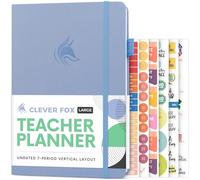 Clever Fox Planificador para profesores, planificador de año escolar con calendarios y planes de lecciones, libro de planes para profesores para organización de aula y escuela en casa, sin fecha, 18 x