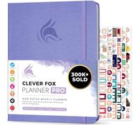 Clever Fox Planificador PRO - Organizador Personal de Vida Semanal y Mensual para Mejorar la Productividad, la Gestión del Tiempo y Alcanzar Tus Metas - A4, Sin fechas 1 Año - Lavanda