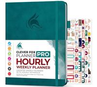 Clever Fox Planificador PRO Schedule - Agenda semanal y mensual sin fecha con ranuras de tiempo, libro de citas y organizador diario, A4 (verde azulado oscuro)