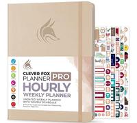 Clever Fox Planificador PRO Schedule - Agenda semanal y mensual sin fecha con ranuras horarias, libro de citas y organizador diario, A4 (concha marina)