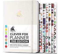 Clever Fox Planner 2ª edición - Agenda semanal y mensual coloreada, seguimiento de hábitos, gestión del tiempo y organizador (A5 (14.5 x 21cm) Inglés, White)