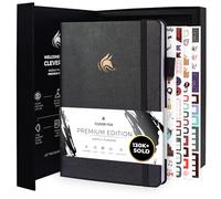 Clever Fox Planner Premium - Organizador semanal y mensual sin fecha para productividad y gestión del tiempo, A5 (negro plateado)