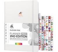 Clever Fox Planner PRO 2ª edición - Agenda semanal sin fecha para tareas y gestión del tiempo - Organizador de vida con lista de tareas, 21,5 x 28 cm (blanco)