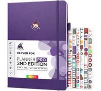Clever Fox Planner PRO 2ª edición - Agenda semanal sin fecha para tareas y gestión del tiempo - Organizador de vida con lista de tareas, 21,5 x 28 cm (morado)