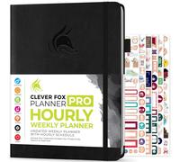Clever Fox Planner PRO Schedule - Agenda semanal y mensual sin fecha con ranuras de tiempo, libro de citas y organizador diario, A4 (negro)