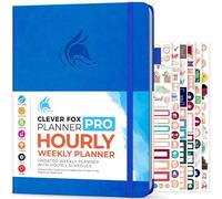 Clever Fox Planner PRO Schedule - Agenda semanal y mensual sin fecha con ranuras horarias, libro de citas y organizador diario, A4 (azul)