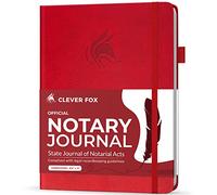 Clever Fox Revista notaria - Notario Public Journal of Notarial Acts - Libro de registro notario de tapa dura - Suministros notarios - 612 registros registrados, páginas numeradas, tamaño A4 (8.5 x 11 pulgadas), tapa dura - Rojo