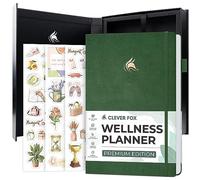 Clever Fox Wellness Planner Premium - Diario diario de estilo de vida para apoyar la salud, la nutrición y el ejercicio, diario de vida saludable con seguimiento de comidas, ejercicio y hábitos, dura