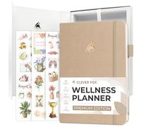 Clever Fox Wellness Planner Premium - Diario diario de estilo de vida para apoyar la salud, la nutrición y el ejercicio, diario de vida saludable con seguimiento de comidas, ejercicio y hábitos, dura