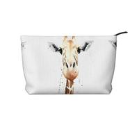 Clever Giraffe - Bolsa de maquillaje de pana versátil con cremallera para uso diario y organizador de capacidad de viaje, Black, Talla única