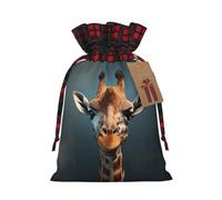 Clever Giraffe encantadora bolsa de regalo de Navidad | Bolsa de regalo de yute festivo | Para tus necesidades de envoltura navideña
