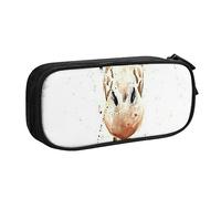 Clever Giraffe - Estuche para lápices con cremallera, color rosa de gran capacidad para escuela, oficina y viajes, Black, Talla única, Organizador de bolsas