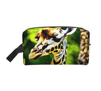 Clever Giraffe Print - Bolsa de almacenamiento portátil para artículos de aseo de viaje, gran capacidad, poliéster 600D, bolsa de almacenamiento para cosméticos