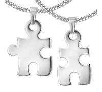 CLEVER joyas de plata de acabado "pieza de rompecabezas rural.p" brillante de plata 925 con 2 cadenas tanque cada 50 cm (F), nuevo