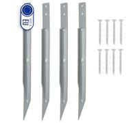 Clever Leon Juego de 4 Anclajes para Columpio Exterior | Anclaje de Suelo para Arco de Rosas, Torre de Juego | Seguro para Jardín, Galvanizado, Incluye