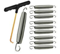 Clever Leon Muelles Cama Elástica 14 cm con Gancho Tensor - Acero Galvanizado Certificado - Muelle de Repuesto Trampolín 8ft-15ft - 10 Piezas