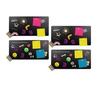 Clever Leon Pizarra magnética negra, juego de 2 pizarras magnéticas, pizarra para imanes navideños, grabable y borrable, 40 x 19 cm, 4 unidades