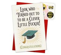 Clever Little F*cker - Tarjeta de graduación 2026, tarjetas de graduación universitaria, regalo para estudiantes de secundaria, hija, hijo, él, sus amigos, regalos de felicitaciones, diploma de