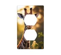 clever - Placa de pared con impresión de jirafa, placa de interruptor para decoración de baño y cocina