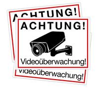 Clever Pool 3 pegatinas de vigilancia de vídeo - DIN A4 - resistente a la intemperie - vigilancia de la cámara - protección antirrobo, señales de advertencia, señales de advertencia (diseño de