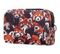 Clever Red Panda - Neceser para mujer, neceser de viaje, bolsa organizadora de maquillaje grande con cremallera, multicolor, 18.5x7.5x13cm/7.3x3x5.1in, Neceser