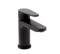 Clever Rocket 62070 - Grifo Monomando de Lavabo Negro Mate | Aireador + Flexibles 3/8” | Apertura en Frío | Cartucho Cerámico 35 mm