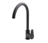 Clever Rocket Cocina 62084 - Grifo Monomando de Cocina en Negro Mate | Caño Giratorio | Apertura en Frío | Cartucho Cerámico 35 mm | Incluye Flexos 3/8” | Diseño Moderno y Resistente