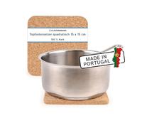 Cleverbrand Salvamanteles de Corcho, Resistente al Calor, Aprox. 15 x 15 cm, 10 mm de Grosor, Cuadrado, salvamanteles de Corcho Natural para ollas y sartenes - Made in Portugal