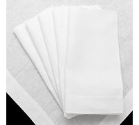 CleverDelights Paquete de 6 servilletas blancas de 20 x 20 pulgadas, mezcla de lino y algodón 45/55, servilletas de tela
