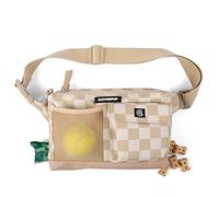 Cleverpup Bolsa bandolera para pasear y entrenar para perros, bolsa de golosinas con dispensador de bolsas para excrementos, soporte para juguetes, chirriador, almacenamiento para teléfono, correa