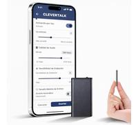 CleverTalk Q1 16GB Mini Grabadora de Voz con App IA, Transcripcion Automatica y Traduccion 100+ Idiomas, Activacion por Voz, Reduccion Ruido HD, Configuracion por App, Compatible Android iPhone Mac PC