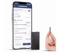 CleverTalk Q63 Grabadora de Voz con IA | Grabadora + App Móvil, Mac y Windows + Cloud Europea GDPR | 64GB | Audio HD 1536kbps | Transcripción y Documentos Automáticos | USB-C