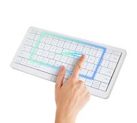 Clevetura CLVX S Mac | Teclado táctil con teclas y gestos AI | Bluetooth y USB-C | Teclas de tijera silenciosas de perfil bajo | RGB interactivo | Chasis de aluminio | Compatible con Mac/iPad/AppleTV
