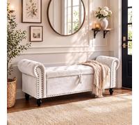 Clevich Banco de Almacenamiento, Banco para Ventana con Zapatero, Beige